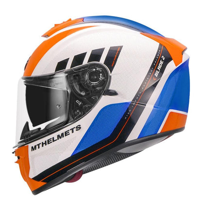 MT Blade 2sv Plus Motorcycle Gloss Fluorescent Orange Helmet