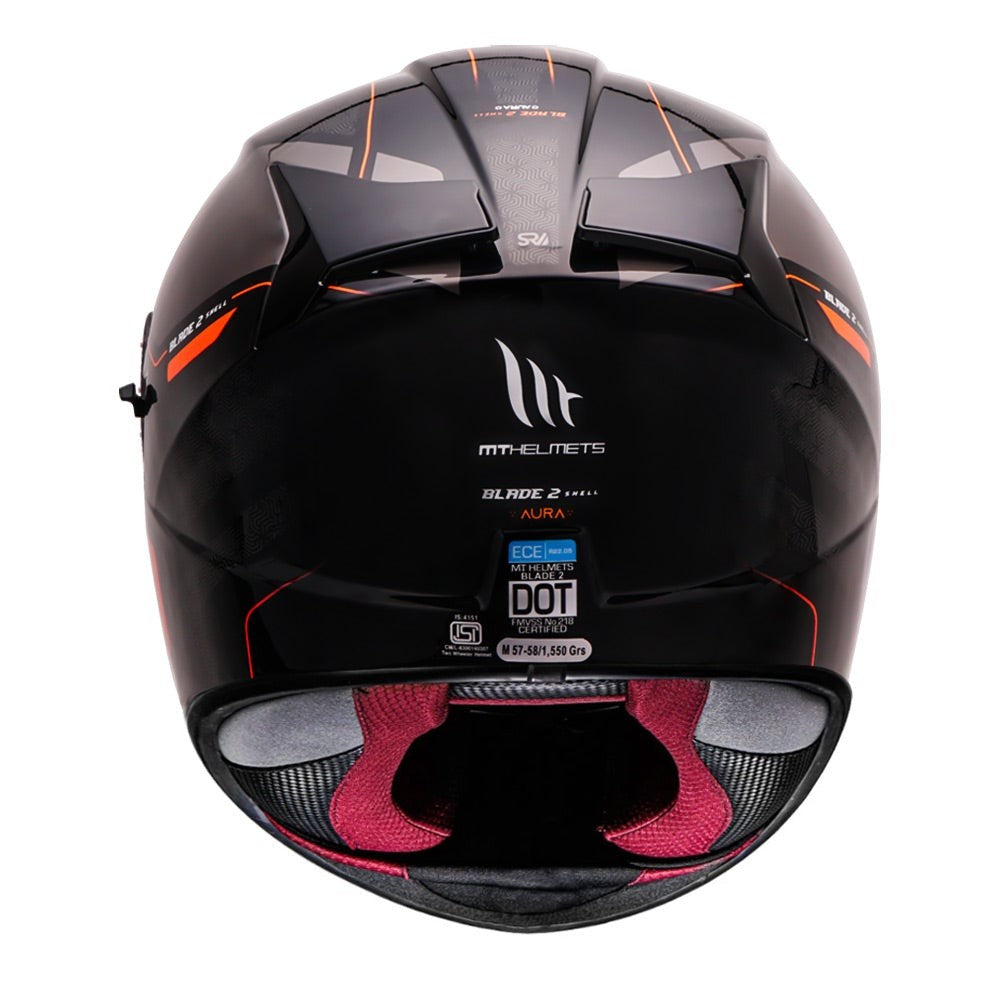 MT Blade 2sv Aura Gloss Fluorescent Orange Helmet