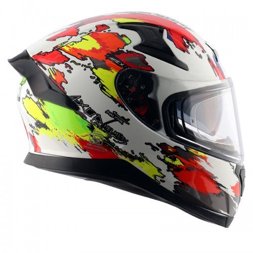 Axor Apex Racer D/V GLOSS White Neon Yellow Helmet