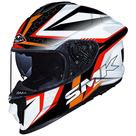 SMK Titan Slick Gloss White Red (GL123) Helmet - AH Helmets