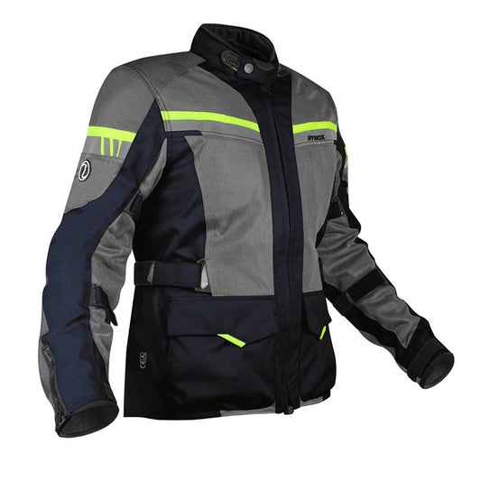 Rynox Stealth Air Pro Blue Hi-Viz Green Riding Jacket