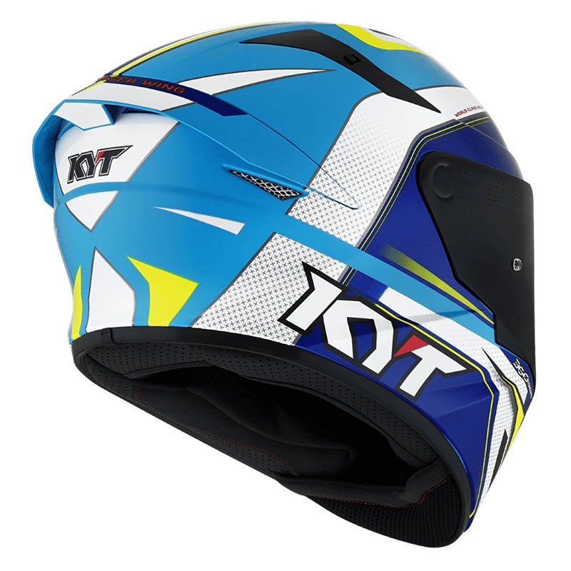 KYT TT Course Grand Prix White/Light Blue Helmet