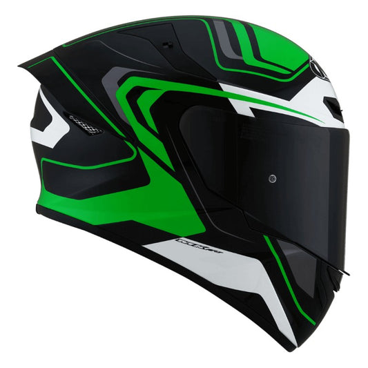 KYT TT Course Overtech Black Green Helmet - AH Helmets