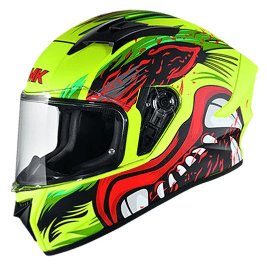 SMK Stellar Animal Yellow Red Green Gloss (GL438) Helmet - AH Helmets
