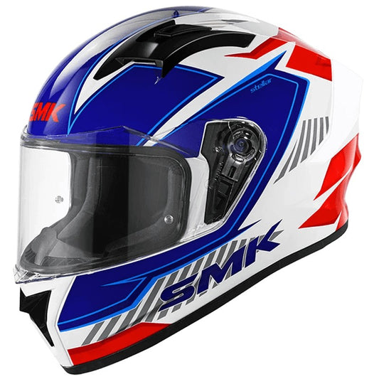 SMK Stellar Sports Adox Gloss Blue White (GL135) Helmet - AH Helmets