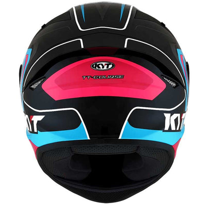 KYT TT Course Overtech Black Blue Pink Helmet - AH Helmets