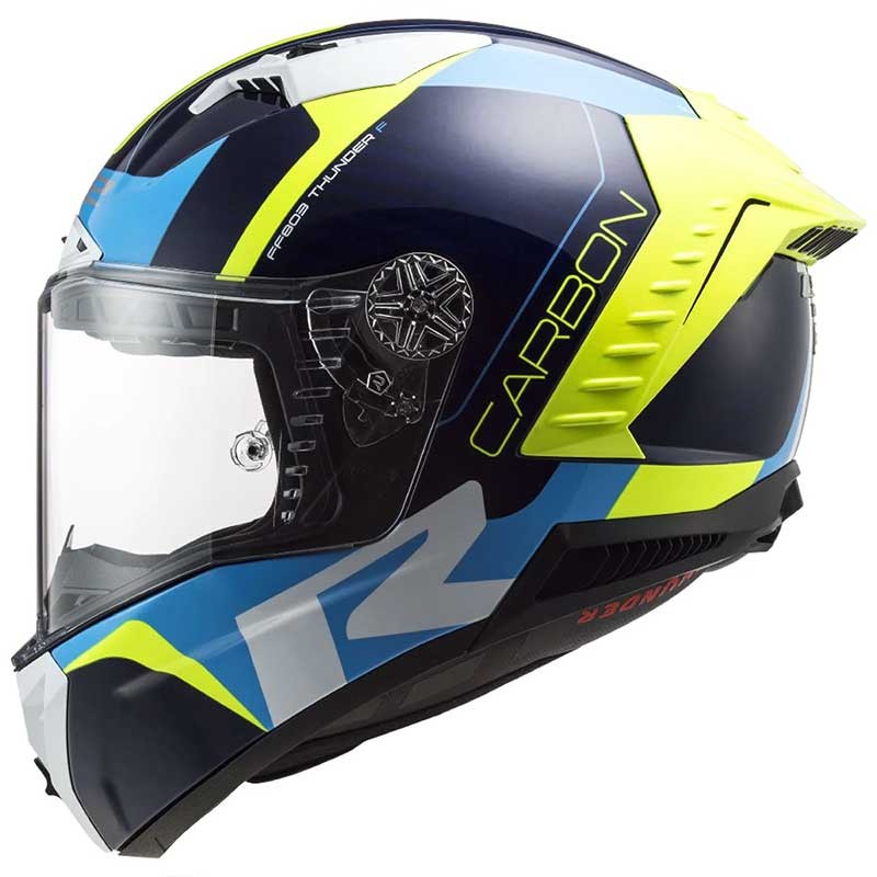 Ls2 Size Chart LS2 FF805 THUNDER Carbon Racing 1 Gloss Blue Hi Viz Yellow Helmet – AH ...