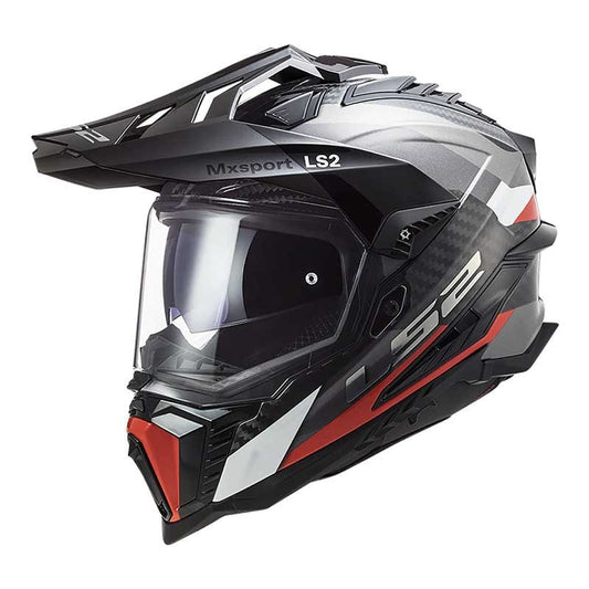 LS2 MX701 EXPLORER Carbon Frontier Gloss Titanium Red Helmet