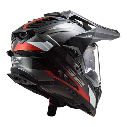 LS2 MX701 EXPLORER Carbon Frontier Gloss Titanium Red Helmet