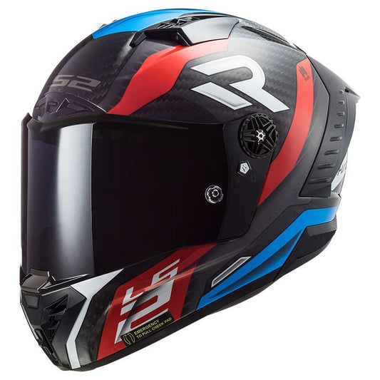 LS2 FF805 Thunder Plus Carbon Supra Gloss Black Red Blue Helmet - 06