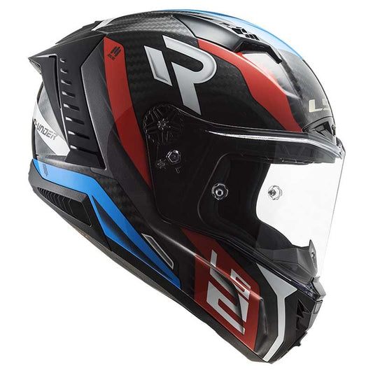 LS2 FF805 Thunder Plus Carbon Supra Gloss Black Red Blue Helmet - 06