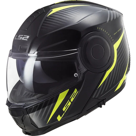 LS2 FF902 Scope Skid Gloss Black Hi Viz Yellow Helmet
