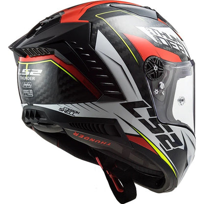 LS2 FF805 THUNDER Carbon Chase Gloss White Red Helmet