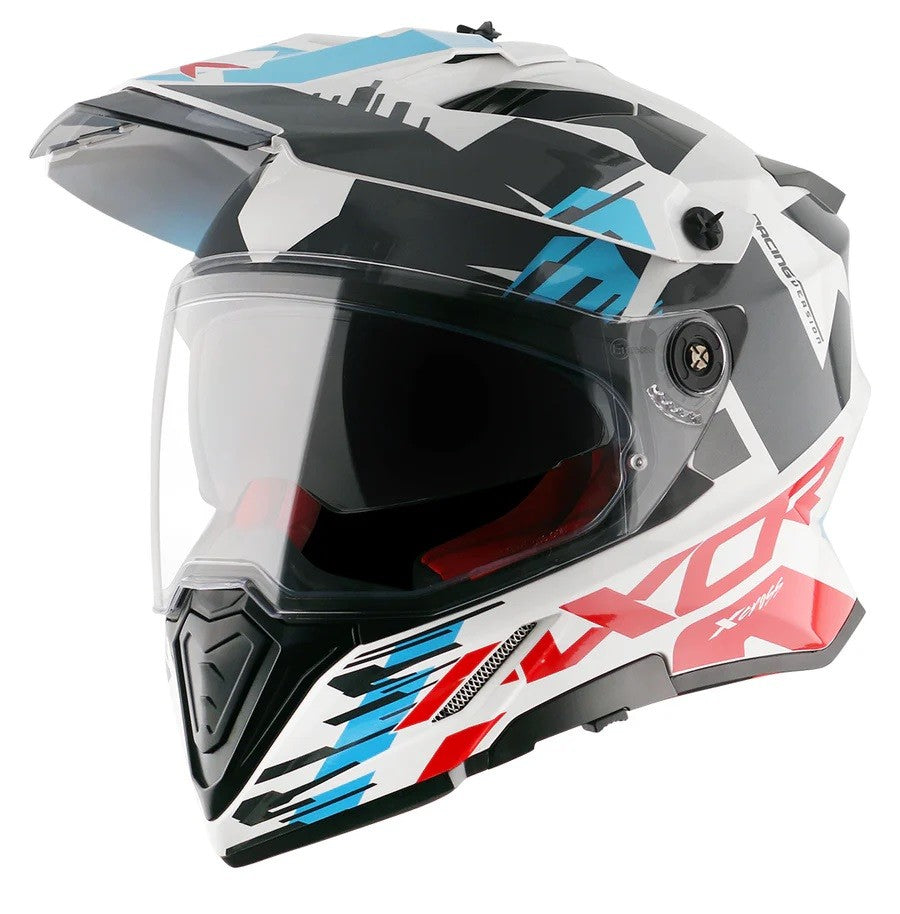 Axor X-Cross X1 Dual Visor Gloss White Red Helmet