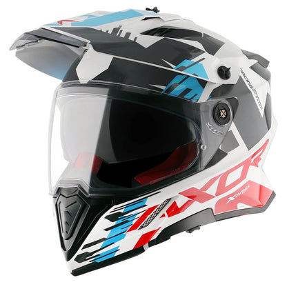 Axor X-Cross X1 Dual Visor Gloss White Red Helmet