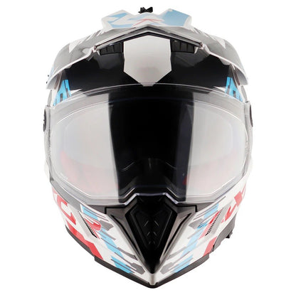 Axor X-Cross X1 Dual Visor Gloss White Red Helmet
