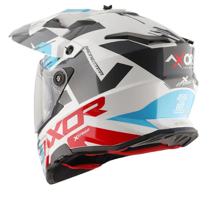 Axor X-Cross X1 Dual Visor Gloss White Red Helmet