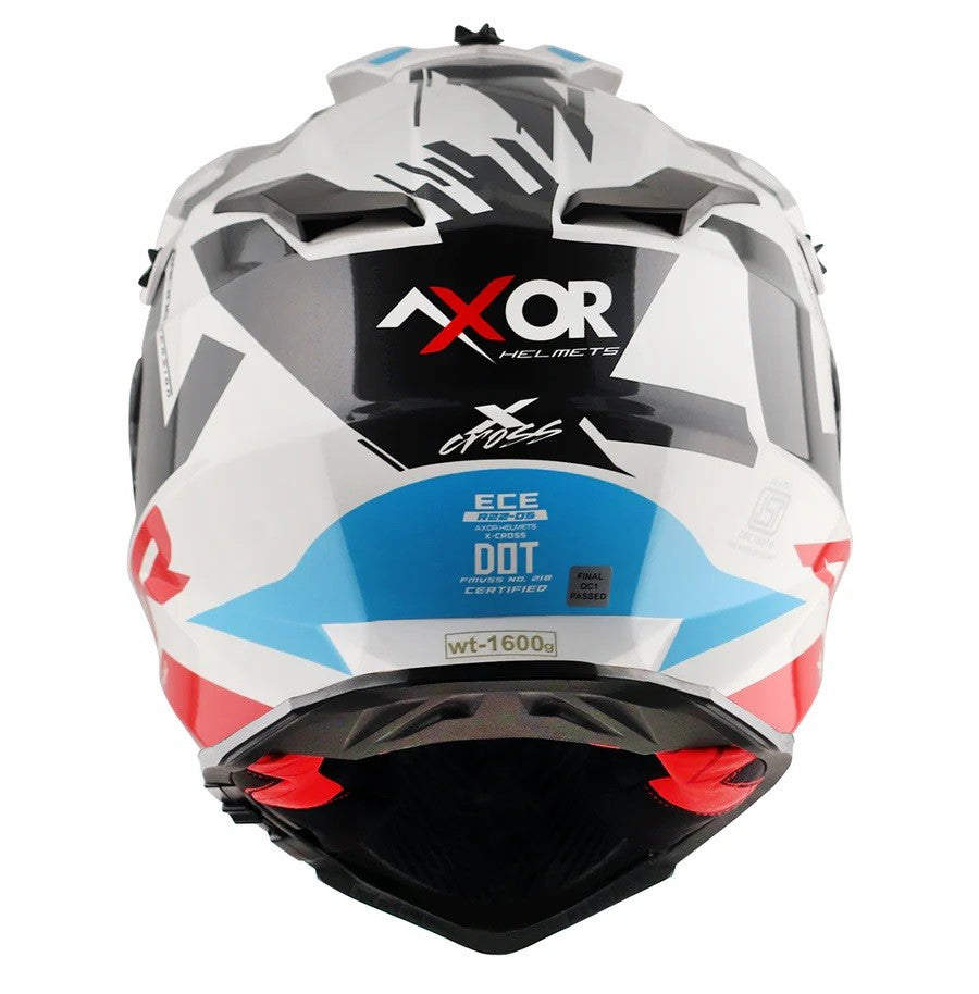 Axor X-Cross X1 Dual Visor Gloss White Red Helmet