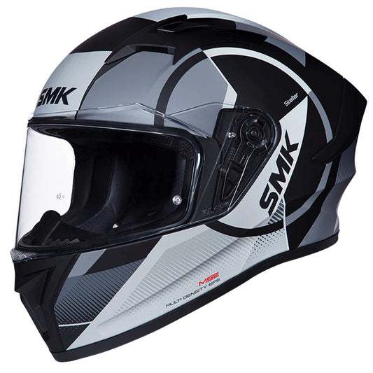 SMK Stellar Sports Faro Matt Black Grey (MA266) Helmet - AH Helmets