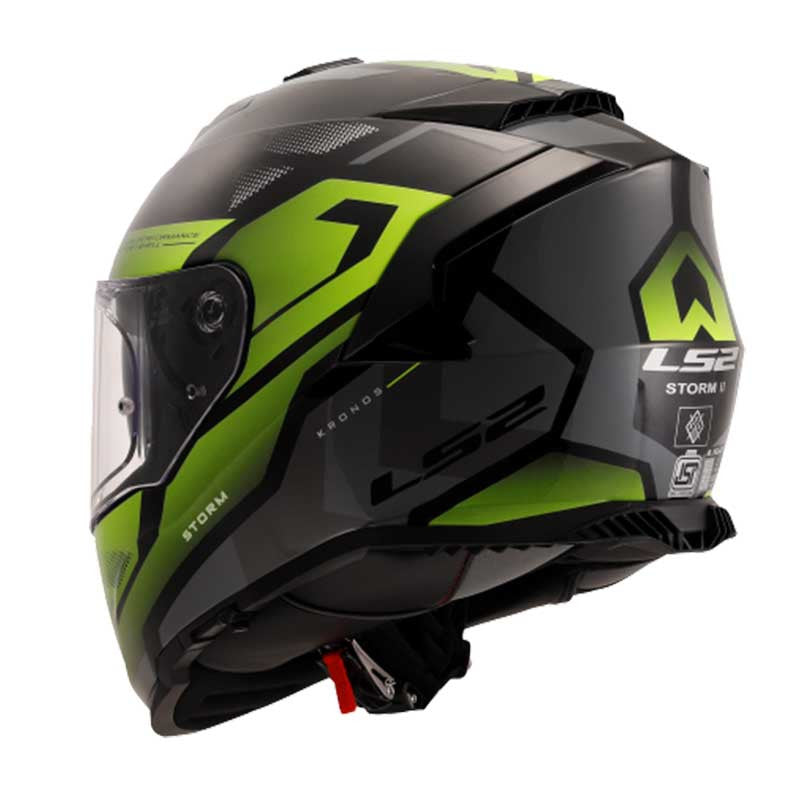 LS2 FF800 Storm II Kronos Gloss Yellow Grey Helmet (D Ring)