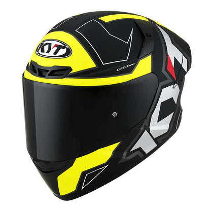 KYT TT Course Electron Matt Black Yellow Helmet