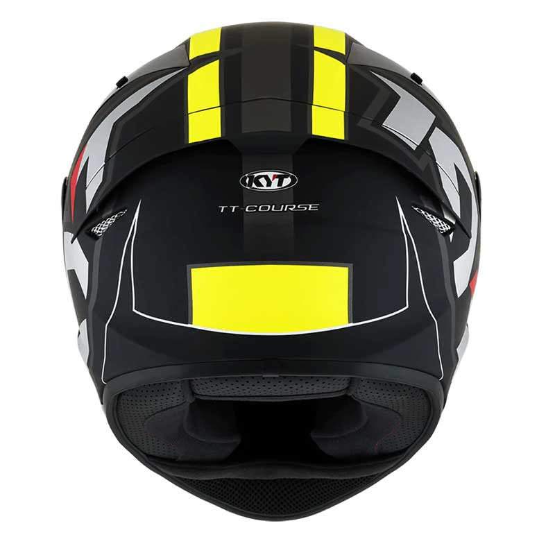 KYT TT Course Electron Matt Black Yellow Helmet