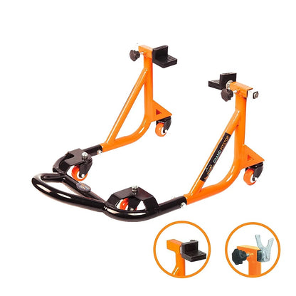Rear Paddock Stand Dismantable with 360 Rotation- Black Orange-(Bike Wt upto: 280 kgs)