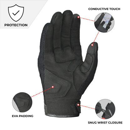 Viaterra Fender – Daily Use Motorcycle Black Gloves for Men