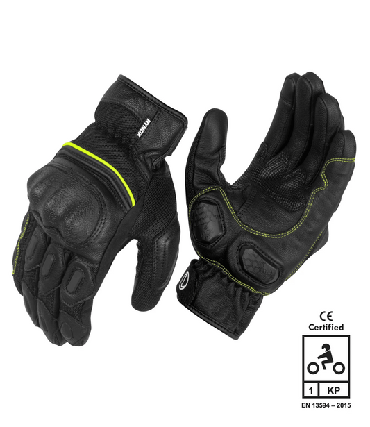 Rynox Tornado Pro 3 Gloves Hi-Viz Green - AH Helmets