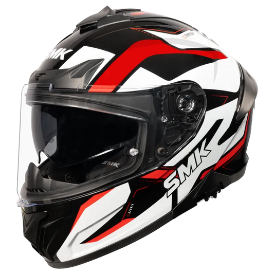 SMK Typhoon Azonix Gloss Black White Red (GL213) Helmet ECE 22-06