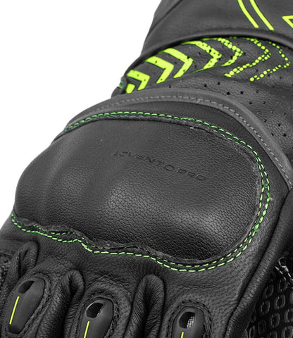 Rynox advento Pro Black HI-Viz Green Gloves