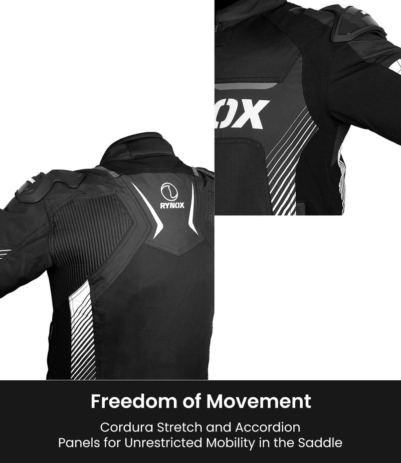 RYNOX APEX EVO CE CERTIFIED CLASS AA JACKET (BLACK-WHITE)