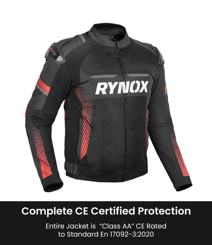 RYNOX APEX EVO CE CERTIFIED CLASS AA JACKET (BLACK-RED)