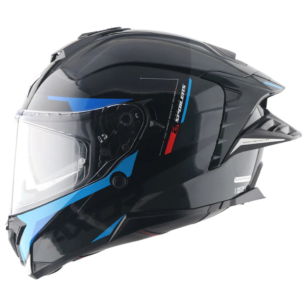 Axor Brutale Krytic Black Blue Dual Spoiler Helmet