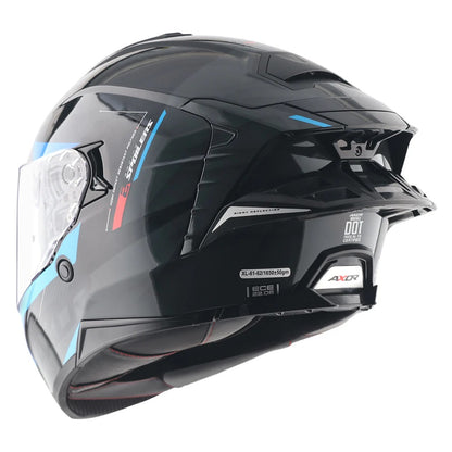 Axor Brutale Krytic Black Blue Dual Spoiler Helmet