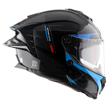 Axor Brutale Krytic Black Blue Dual Spoiler Helmet