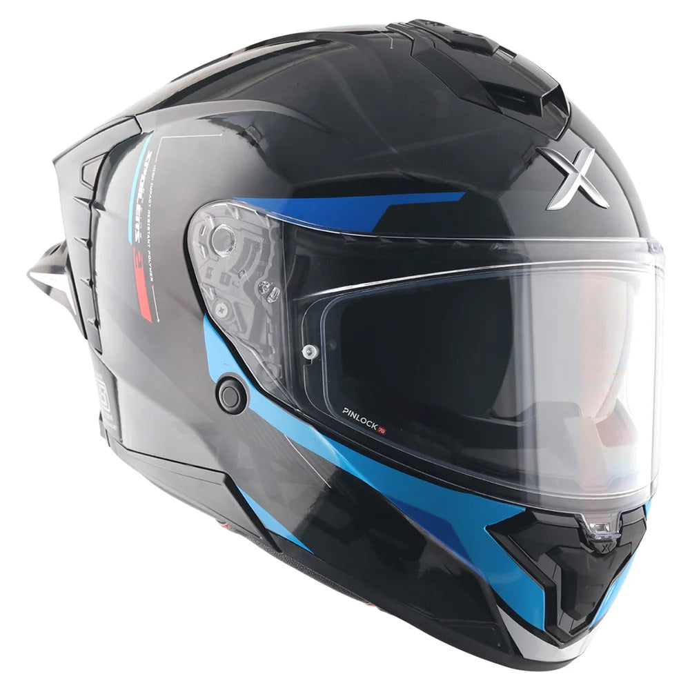 Axor Brutale Krytic Black Blue Dual Spoiler Helmet