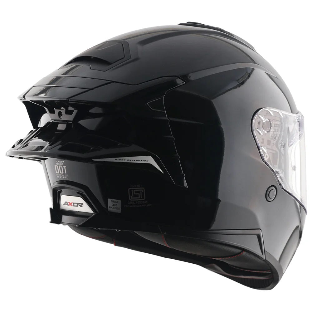 Axor Brutale Solid Gloss Black Dual Spoiler Helmet