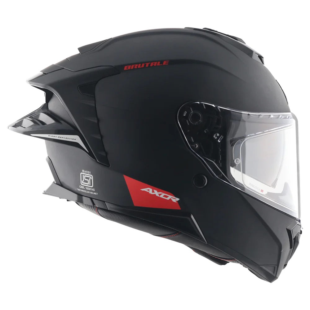Axor Brutale Solid Matt Black Dual Spoiler Helmet