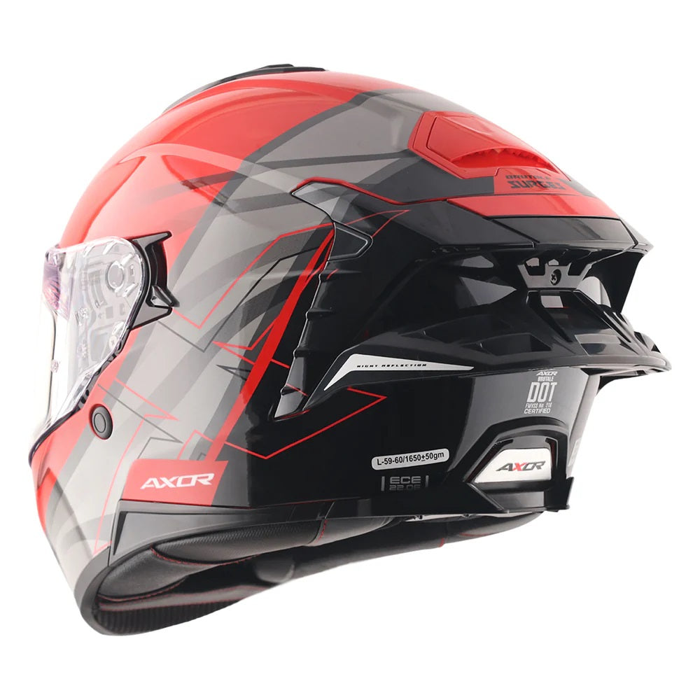 Axor Brutale Surges Dual Spoiler Red Grey Helmet