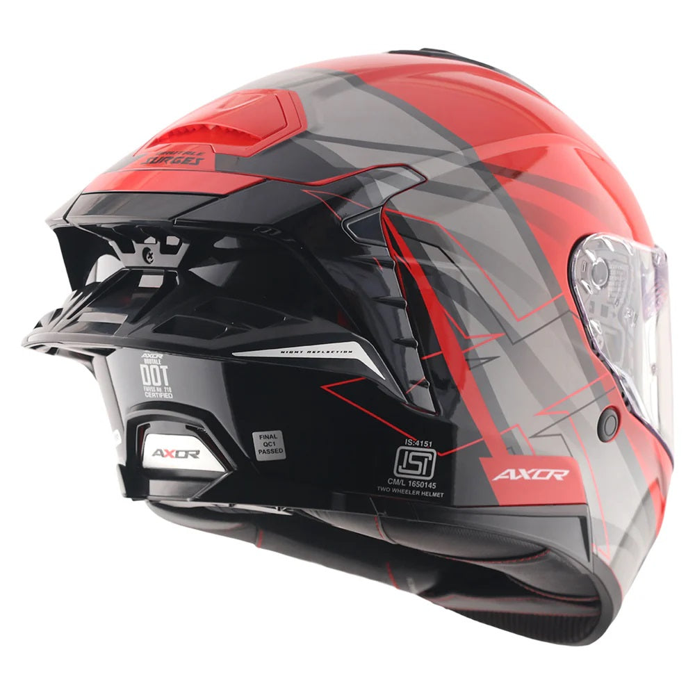 Axor Brutale Surges Dual Spoiler Red Grey Helmet