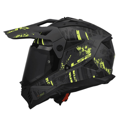 LS2 MX436 Pioneer II Crazy Matt Black Hi-Viz Yellow - 06