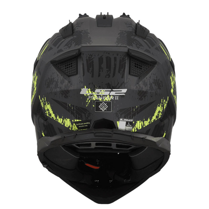 LS2 MX436 Pioneer II Crazy Matt Black Hi-Viz Yellow - 06