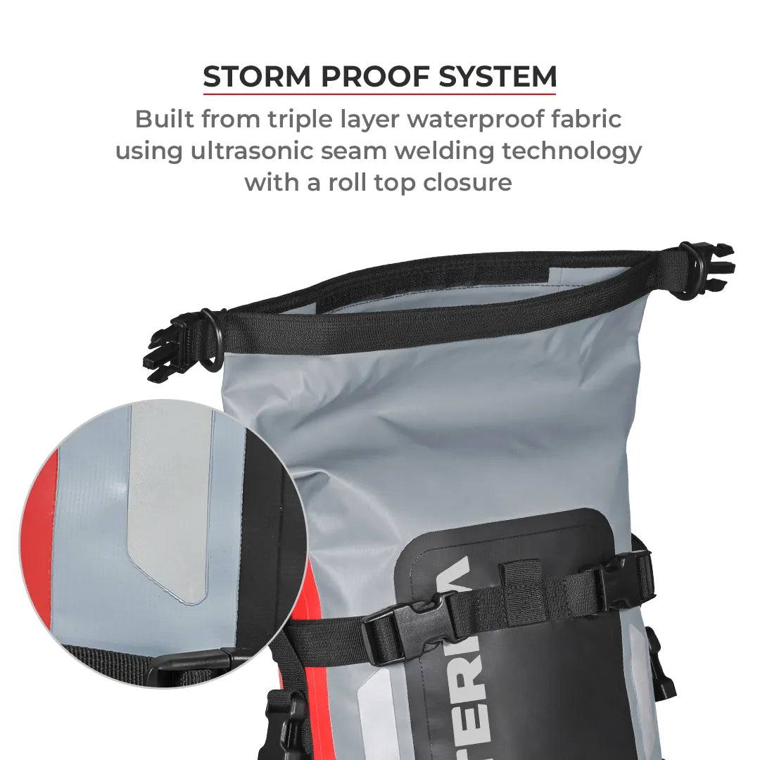 Viaterra Drybag 8L - 100% Waterproof Motorcycle Tailbag/ Rear Rack Bag (Universal With Versatile Mounting)
