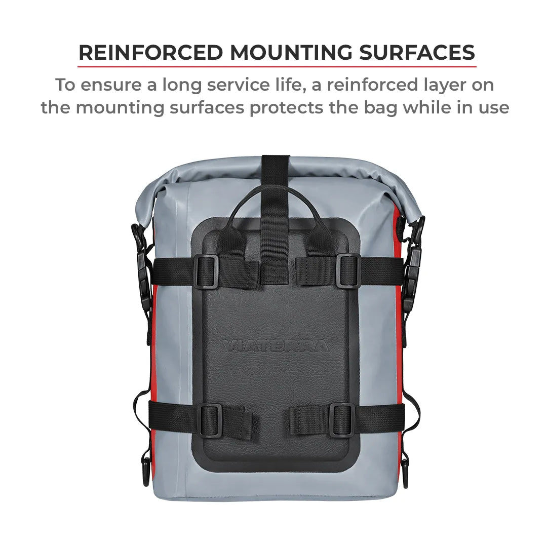 Viaterra Drybag 8L - 100% Waterproof Motorcycle Tailbag/ Rear Rack Bag (Universal With Versatile Mounting)