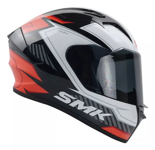 SMK Stellar Sports Adox Gloss Black Red White (GL231) Helmet - AH Helmets