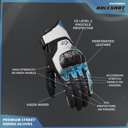 ViaTerra Holeshot Pro – Semi Gauntlet Hybrid Riding Gloves