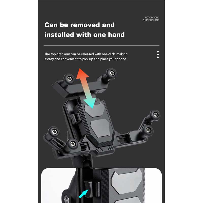 MH Moto Motorcycle Phone Holder 360 Degree