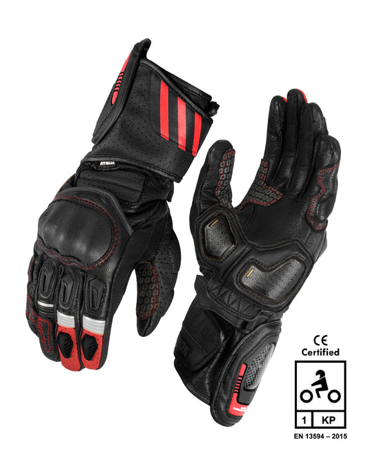 Rynox Storm Evo 3 Red Gloves - AH Helmets
