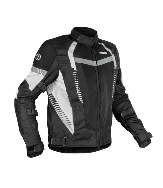Rynox Tornado Pro 4 Jacket - Ce Certified Class A Black White